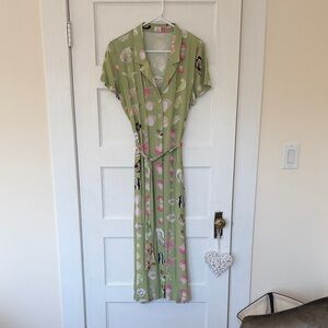 Wilfred green seashell & starfish midi dress